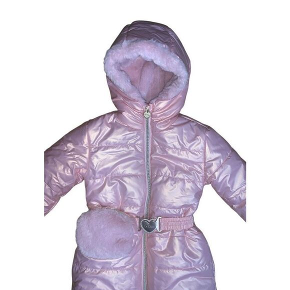Le Chic Metallic Quilted Hooded Puffer Coat - Picture 2 of 6